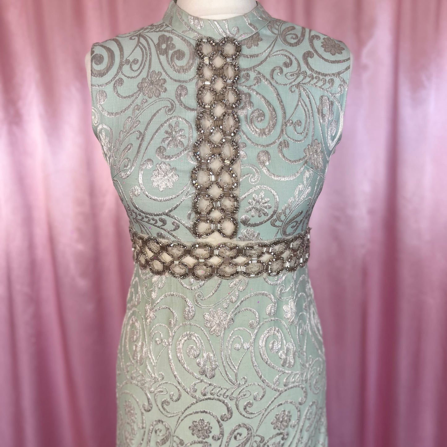 1960s Shimmery Lurex maxi, by Mary Nash, size 8