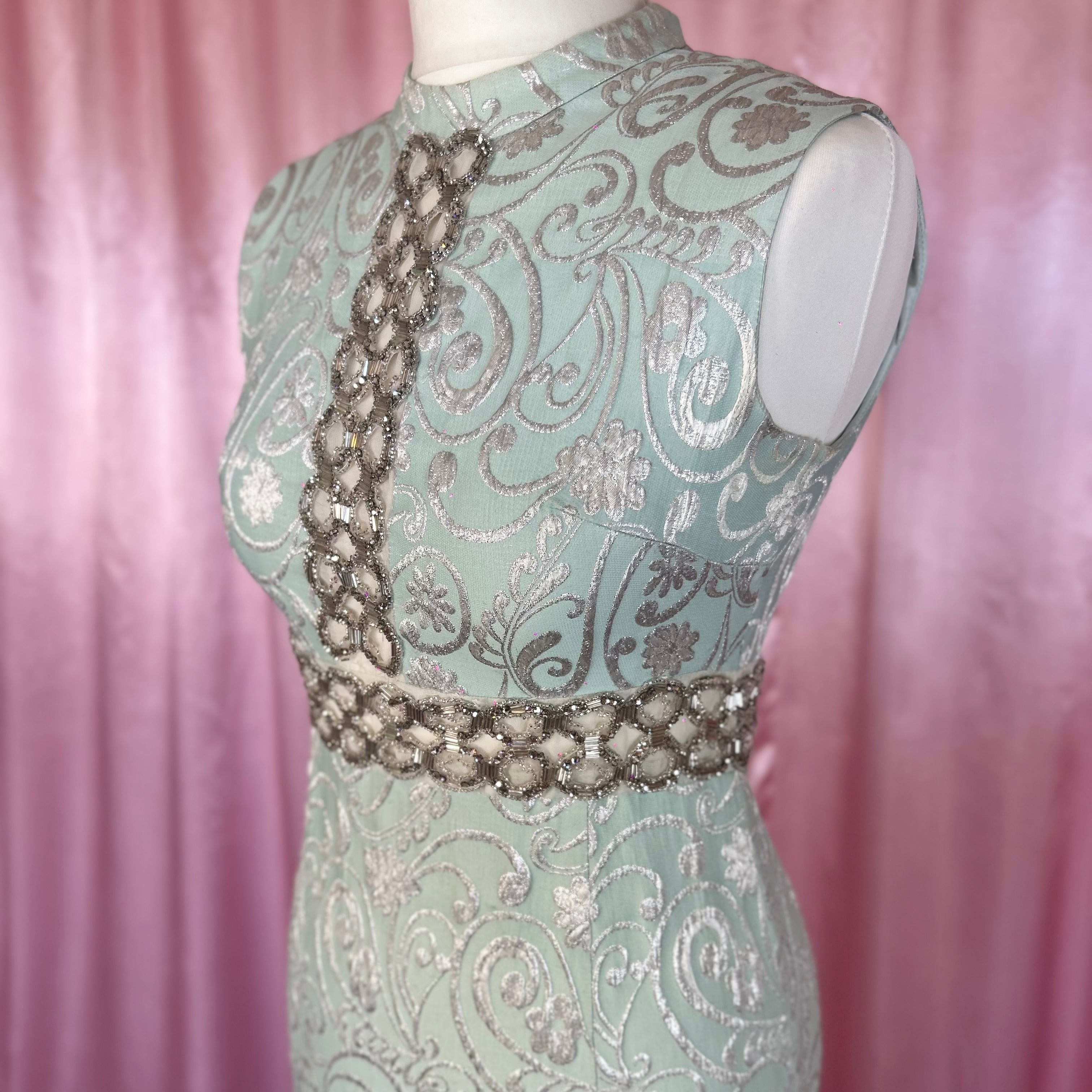 1960s Shimmery Lurex maxi, by Mary Nash, size 8