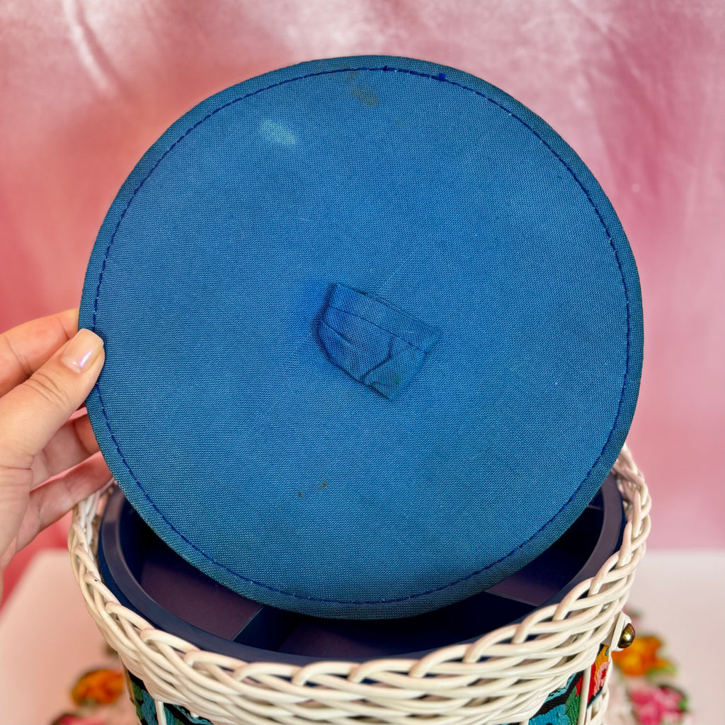 1970s Wicker sewing basket