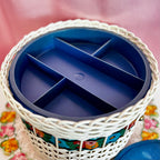 1970s Wicker sewing basket