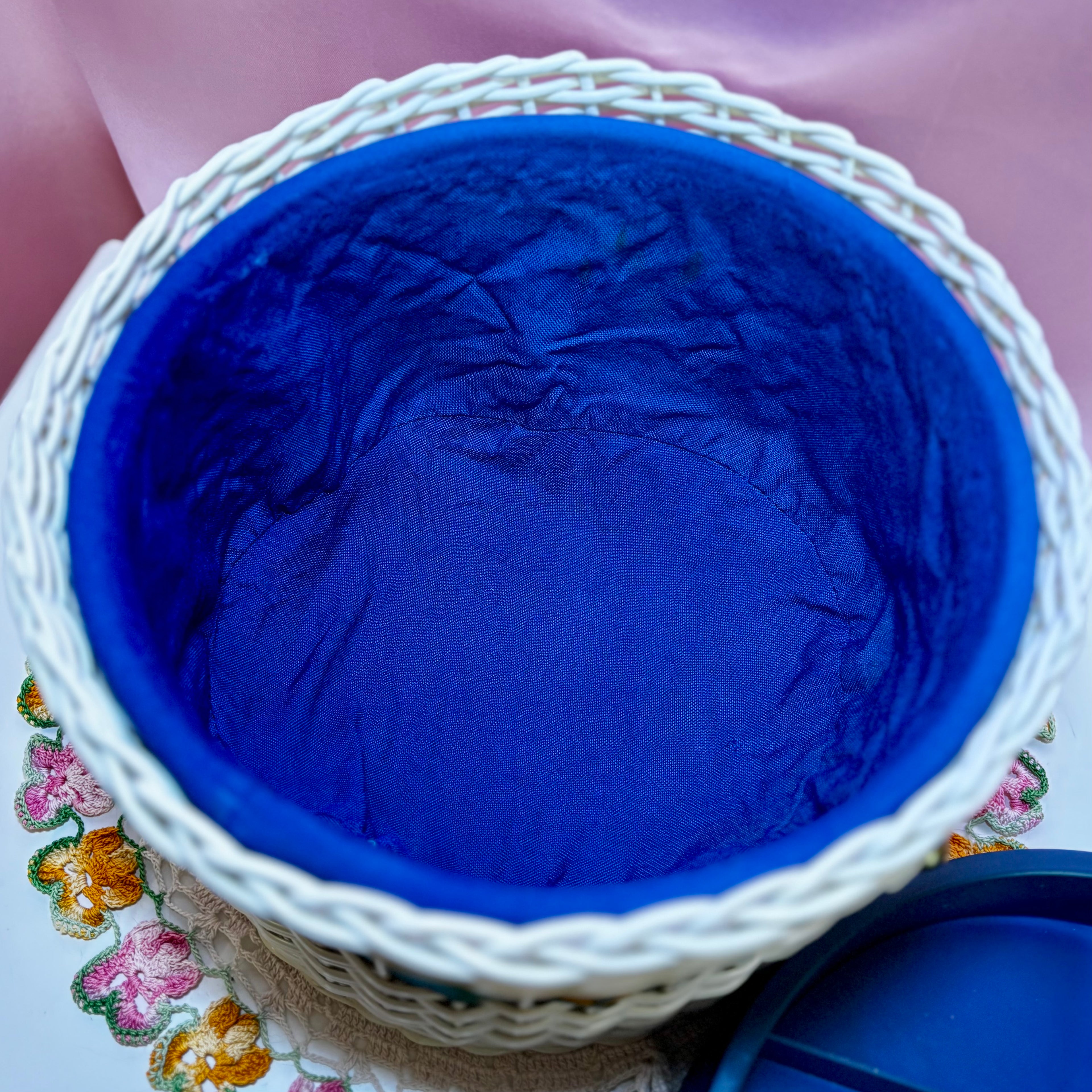 1970s Wicker sewing basket