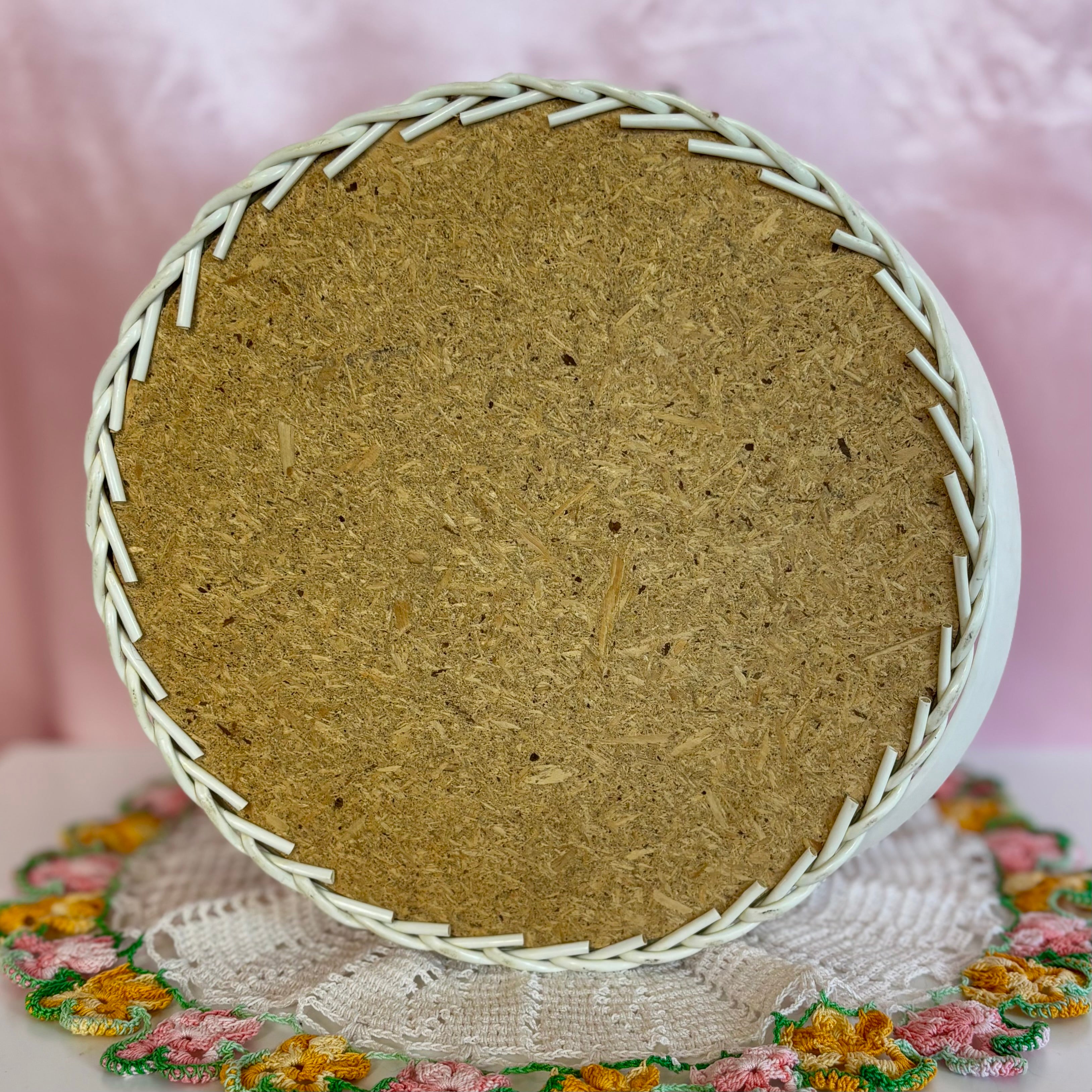 1970s Wicker sewing basket