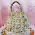 1960s Cream crochet handbag