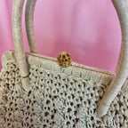 1960s Cream crochet handbag