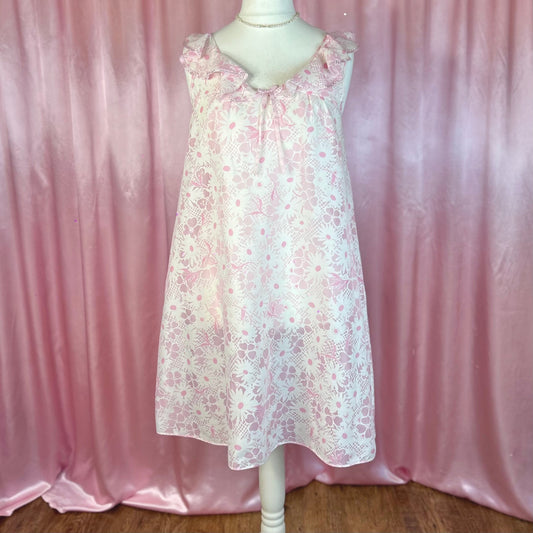 1960s Pink floral nightgown, by St Michael, size 12