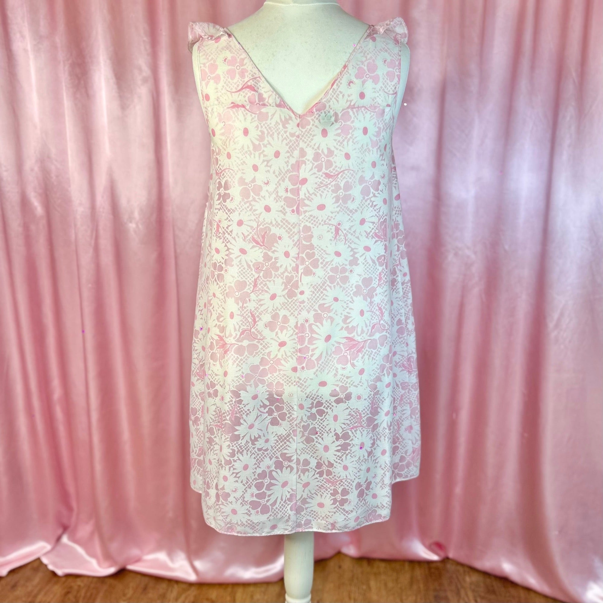 1960s Pink floral nightgown, by St Michael, size 12