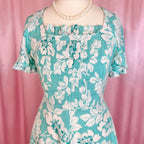 1980s Floral backless dress, by Miss Lagotte, size 6