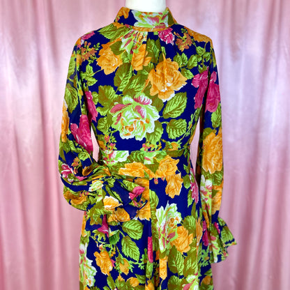 1970s Floral maxi dress, by English Lady, size 12