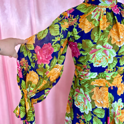 1970s Floral maxi dress, by English Lady, size 12