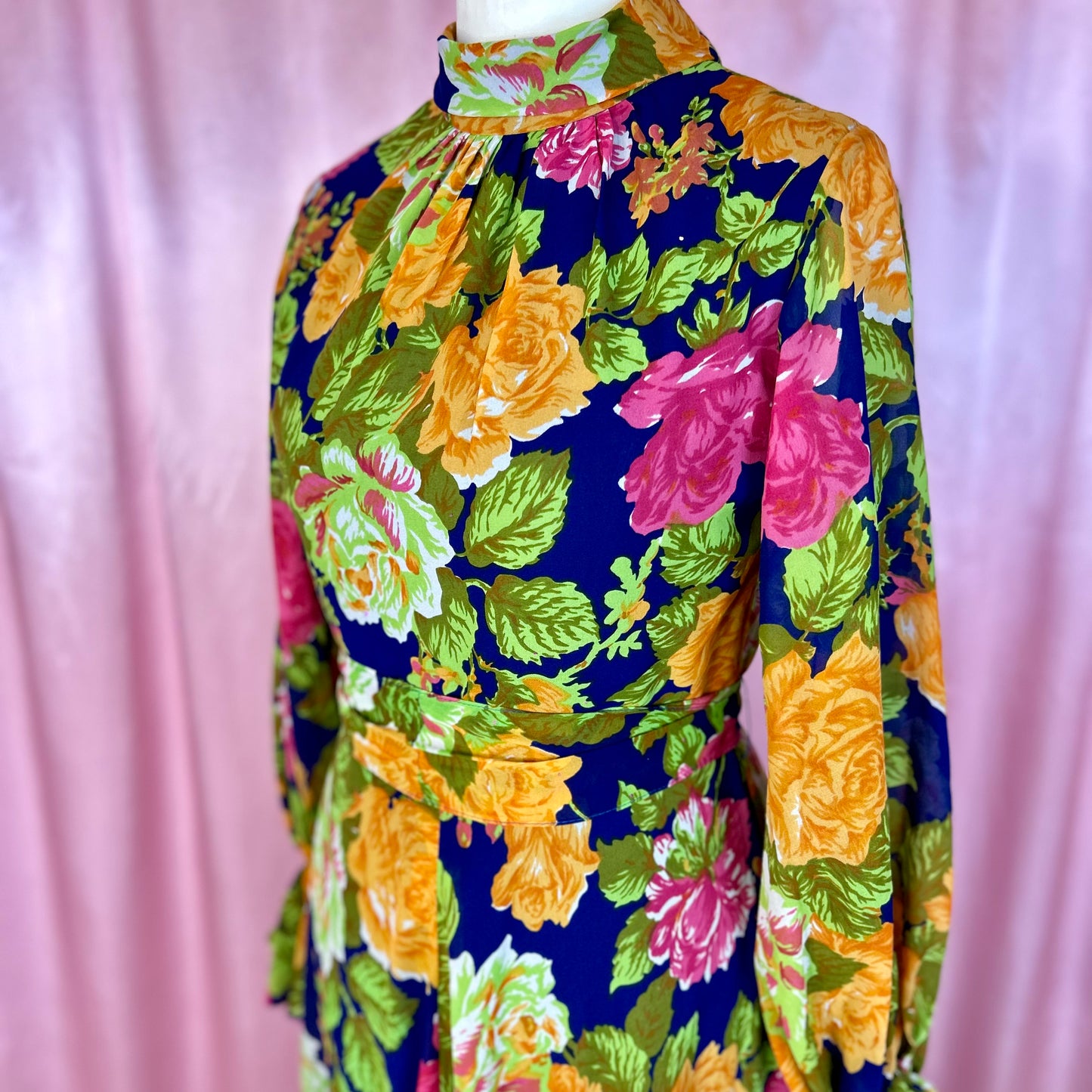 1970s Floral maxi dress, by English Lady, size 12