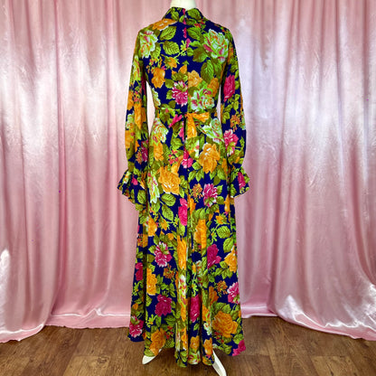 1970s Floral maxi dress, by English Lady, size 12