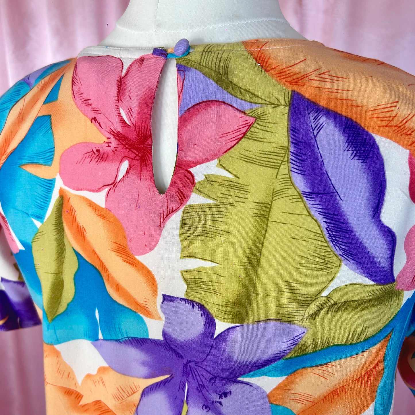 1980s Tropical floral print top, by Tess, size 12