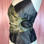 Y2K Khaki tartan bustier, by Frank Usher, size 14