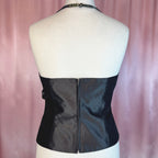 Y2K Khaki tartan bustier, by Frank Usher, size 14