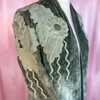 1980s Embellished velvet jacket, Handmade, size 12