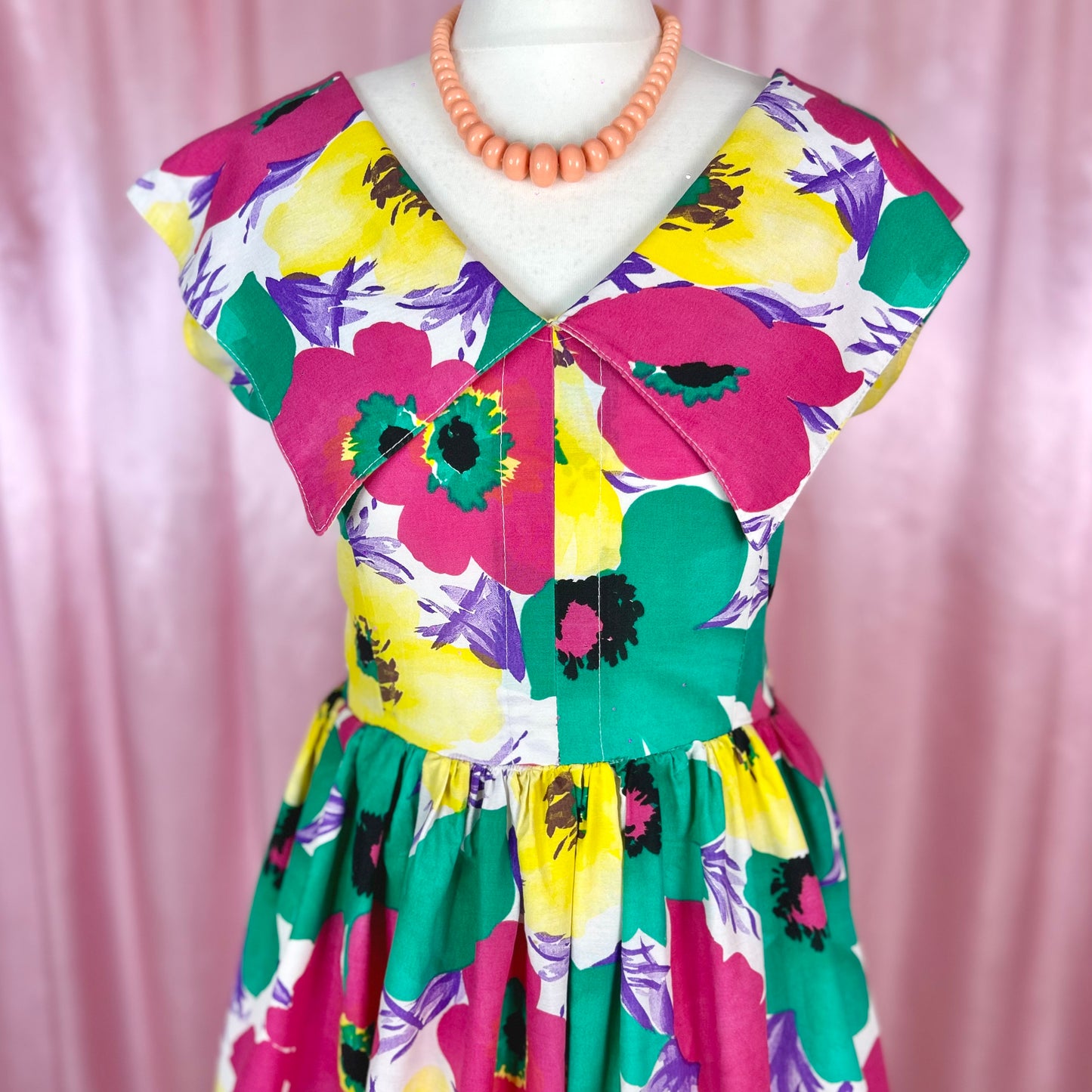 1980s does 50s floral dress, unbranded, size 10