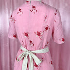 1970 Pink floral prairie dress, handmade, size 6
