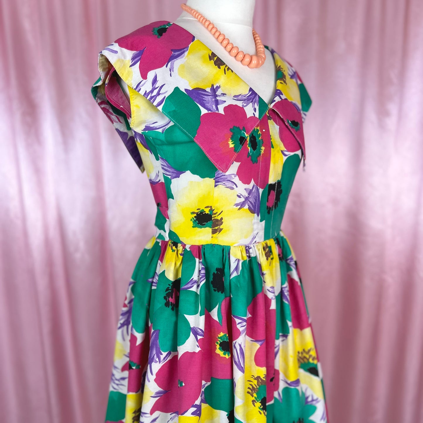 1980s does 50s floral dress, unbranded, size 10