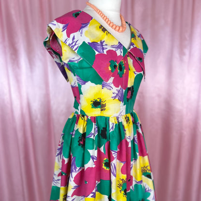 1980s does 50s floral dress, unbranded, size 10