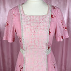 1970 Pink floral prairie dress, handmade, size 6