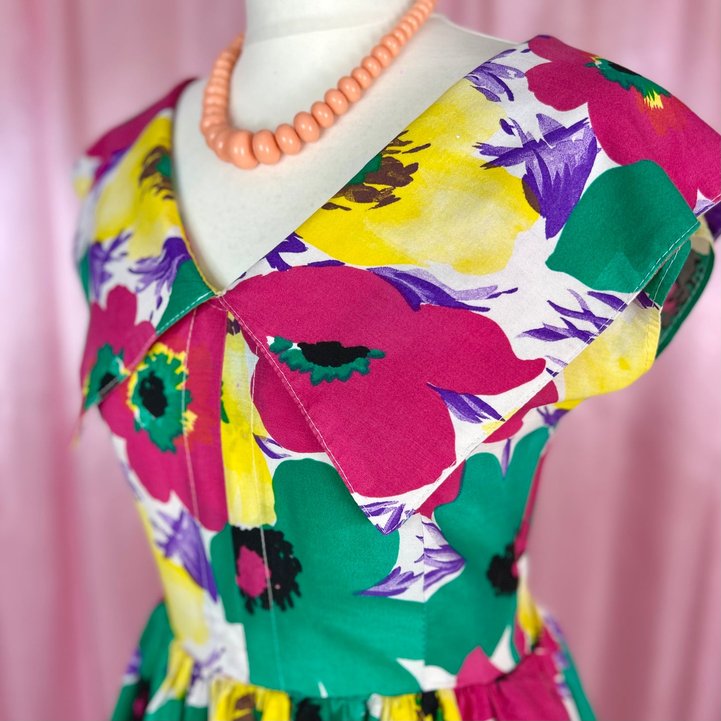 1980s does 50s floral dress, unbranded, size 10