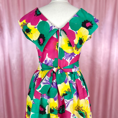 1980s does 50s floral dress, unbranded, size 10