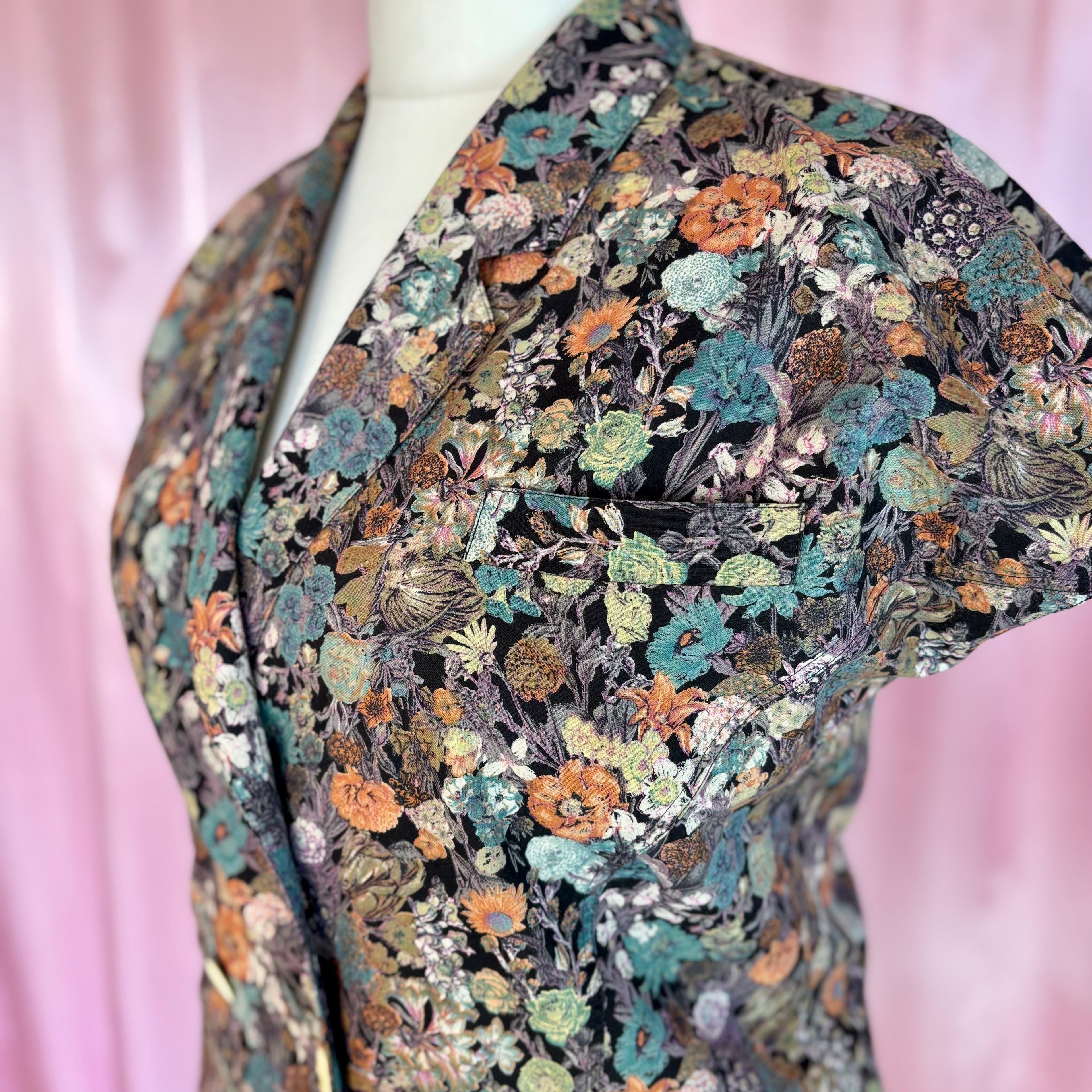 1980s Floral blouse, Unbranded, size 18