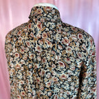 1980s Black & Brown floral blouse, by Mia, size 14