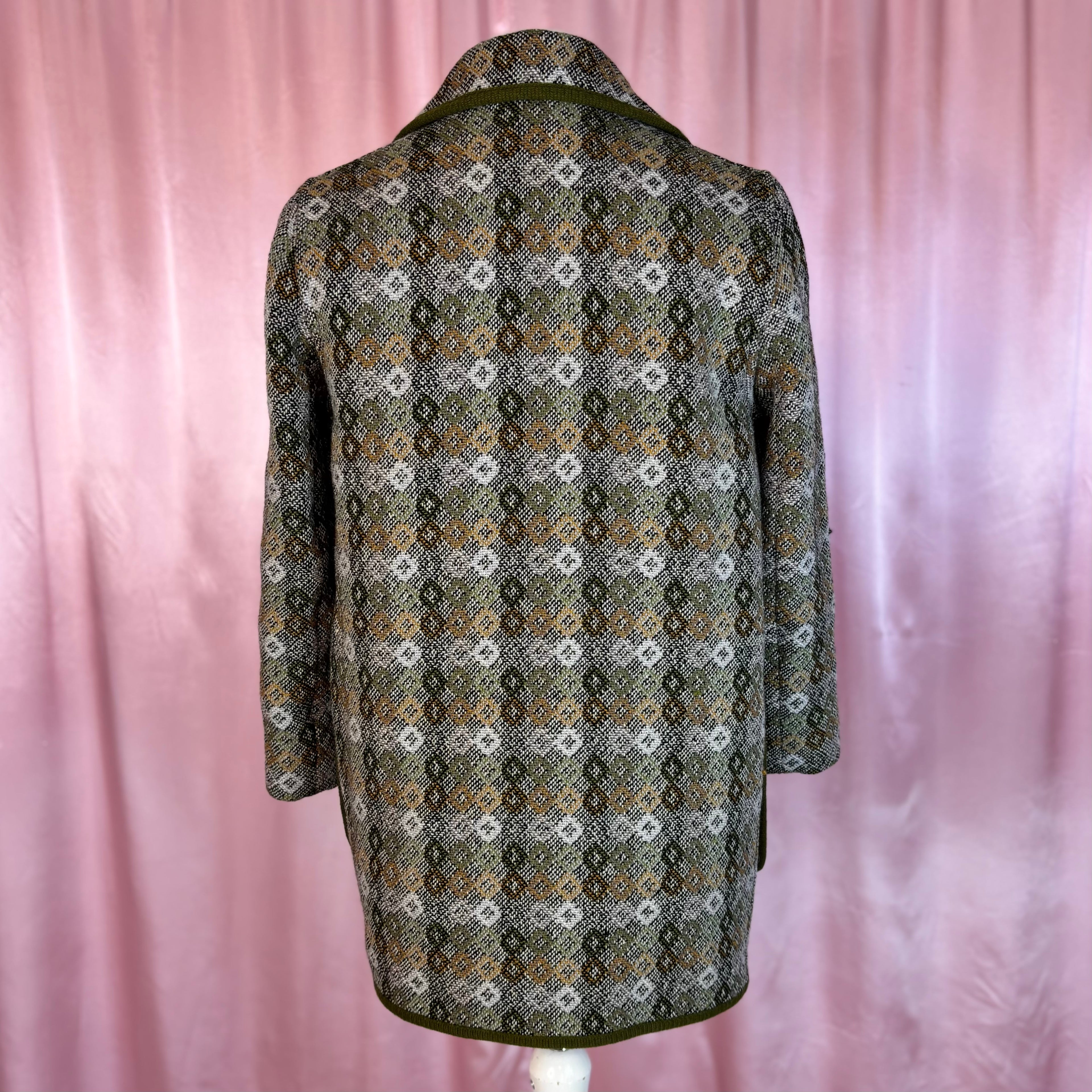 1960s/70s Green welsh wool coat, by Dillad Coracle, size 12