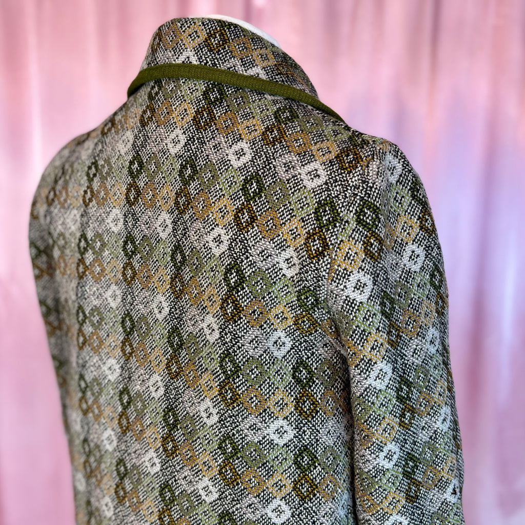 1960s/70s Green welsh wool coat, by Dillad Coracle, size 12