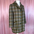 1960s/70s Green welsh wool coat, by Dillad Coracle, size 12