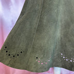 1970s Suede skirt & gilet co-ord, unbranded, size 8