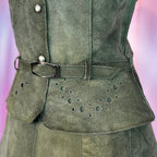 1970s Suede skirt & gilet co-ord, unbranded, size 8