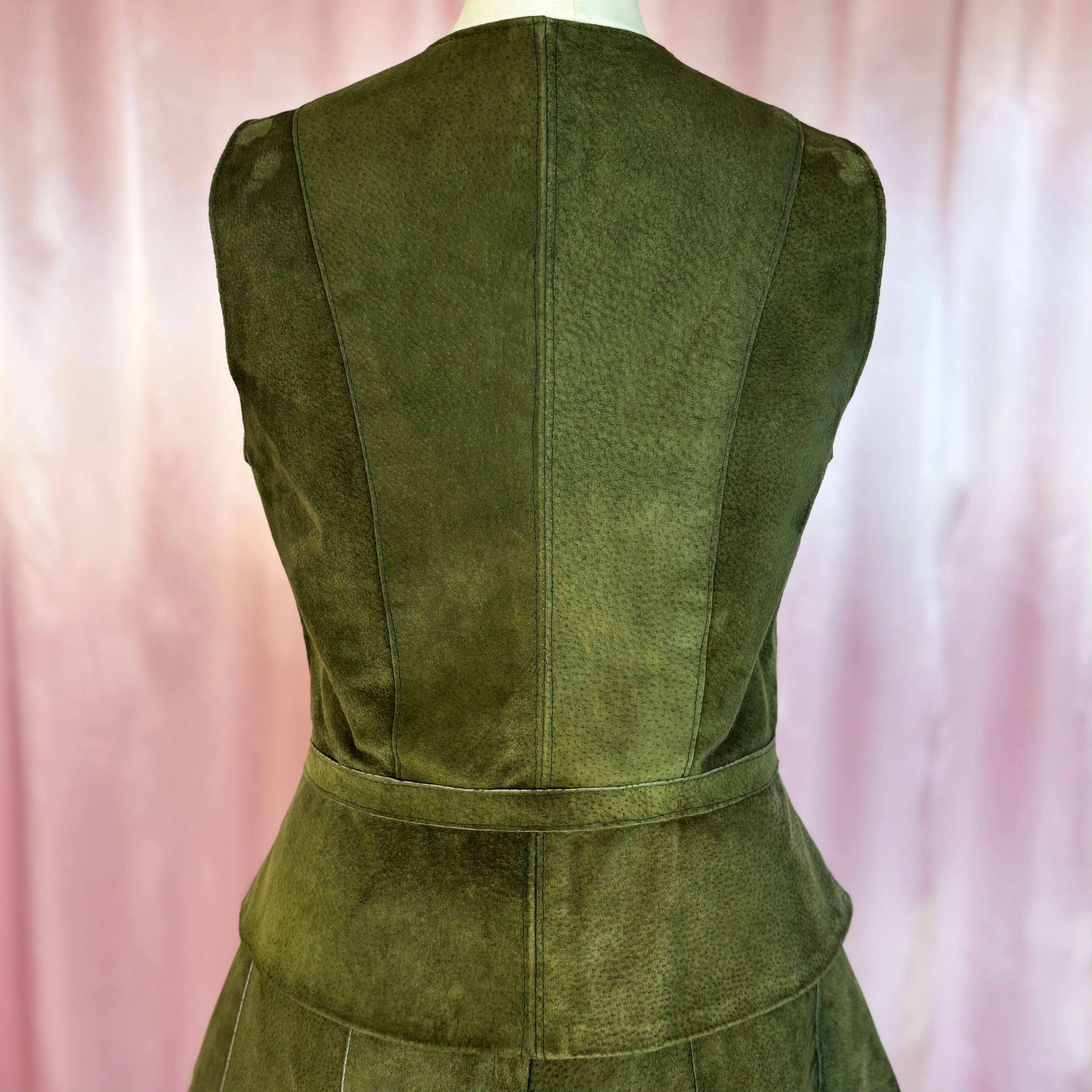 1970s Suede skirt & gilet co-ord, unbranded, size 8