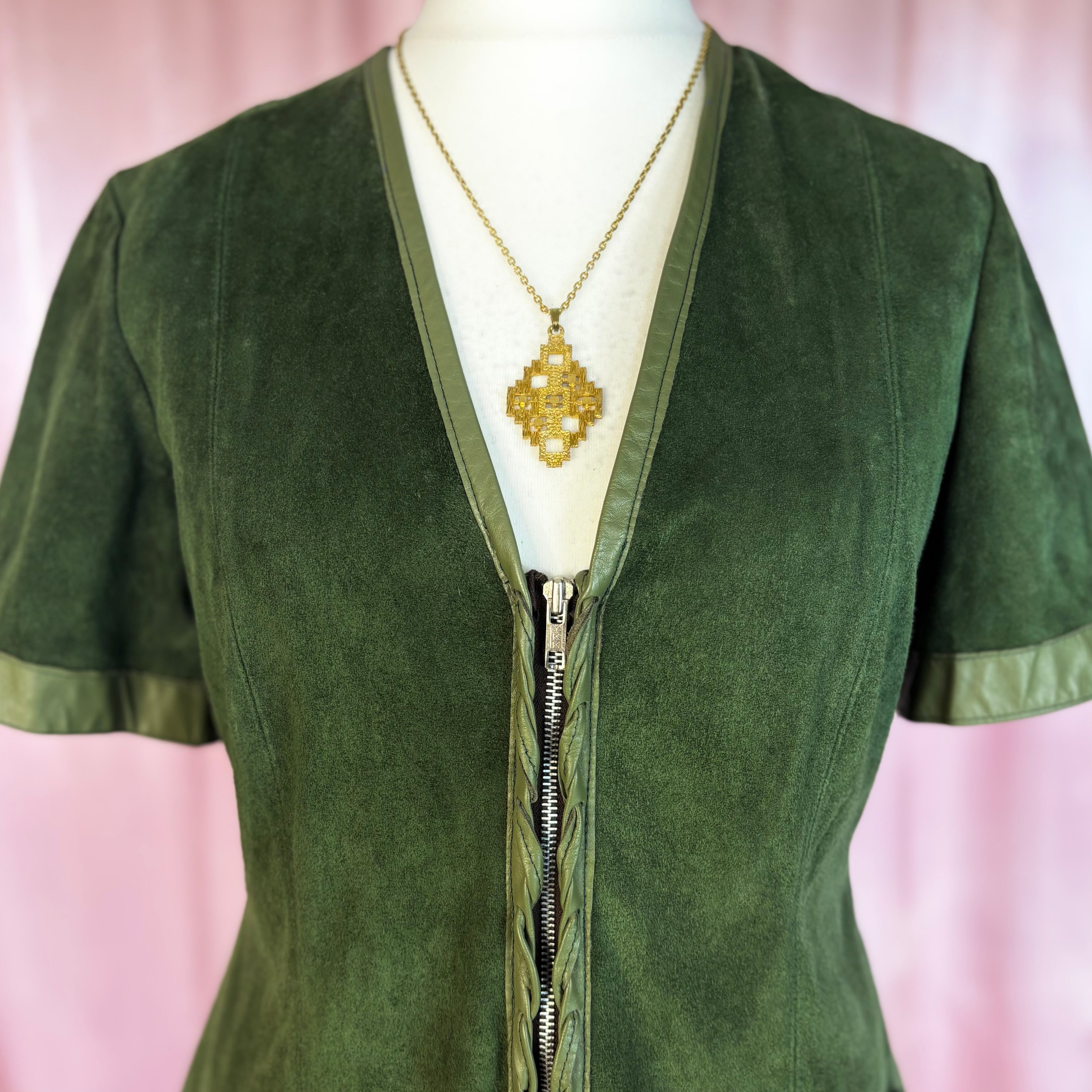 1970s Suede & Leather jacket, unbranded, size 12/14