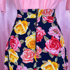 1990s floral viscose midi skirt, unbranded, size 8