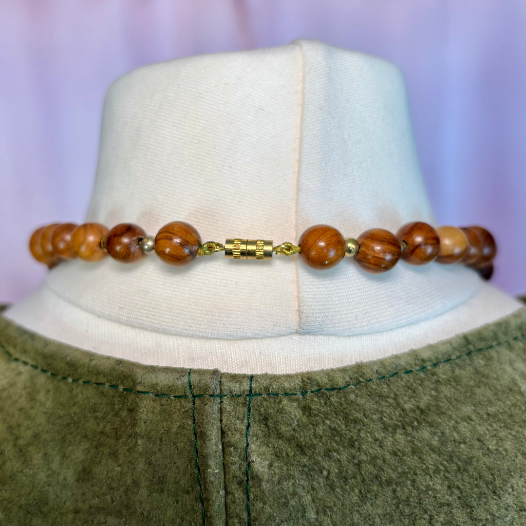 1980s Wooden beaded  necklace