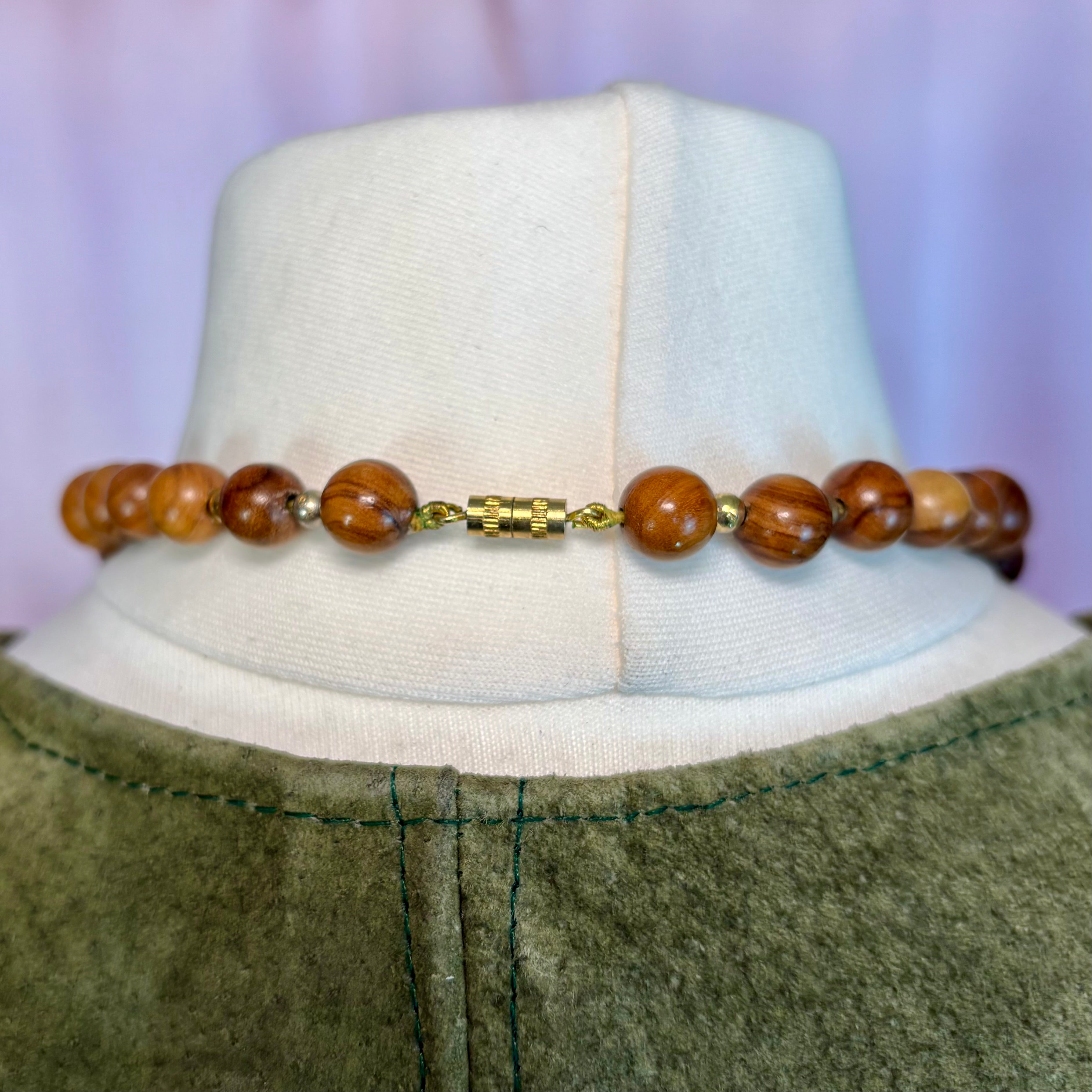 1980s Wooden beaded  necklace