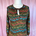 1970s Floral jersey dress, by St Michael, size 12