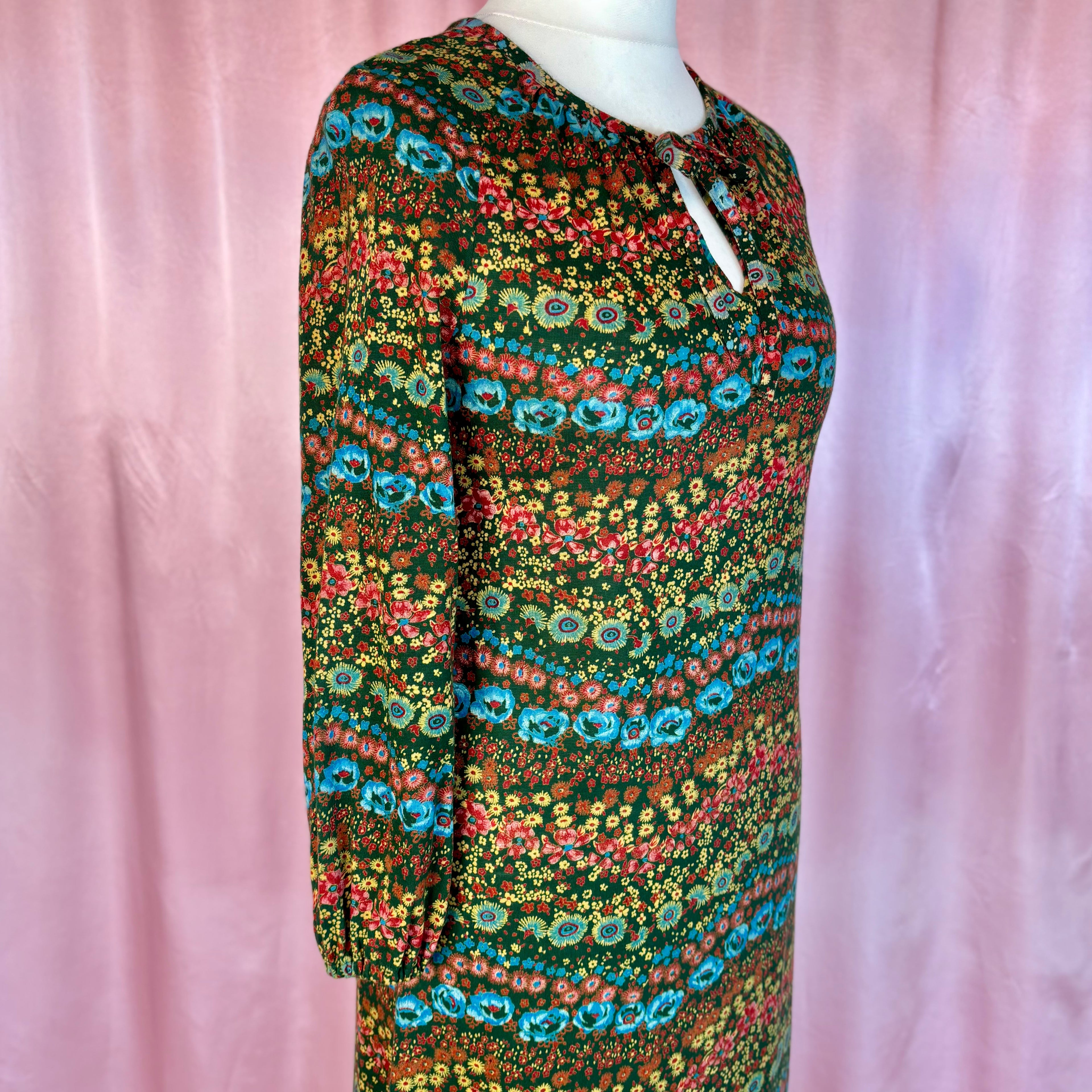 1970s Floral jersey dress, by St Michael, size 12