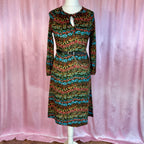 1970s Floral jersey dress, by St Michael, size 12