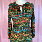 1970s Floral jersey dress, by St Michael, size 12