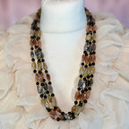 1980s Marbled multi strand necklace
