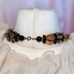 1980s Marbled multi strand necklace