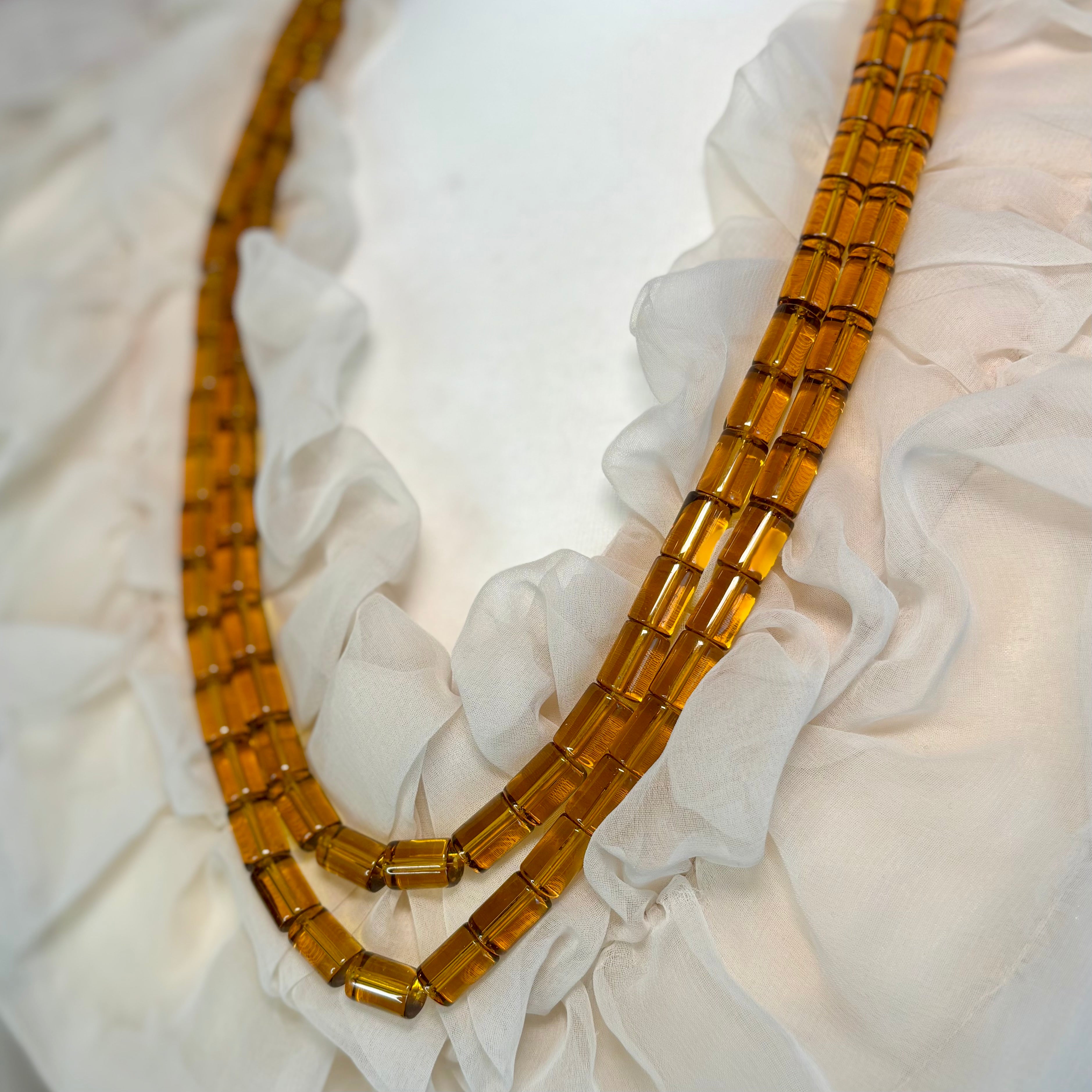 1980s Amber glass necklace