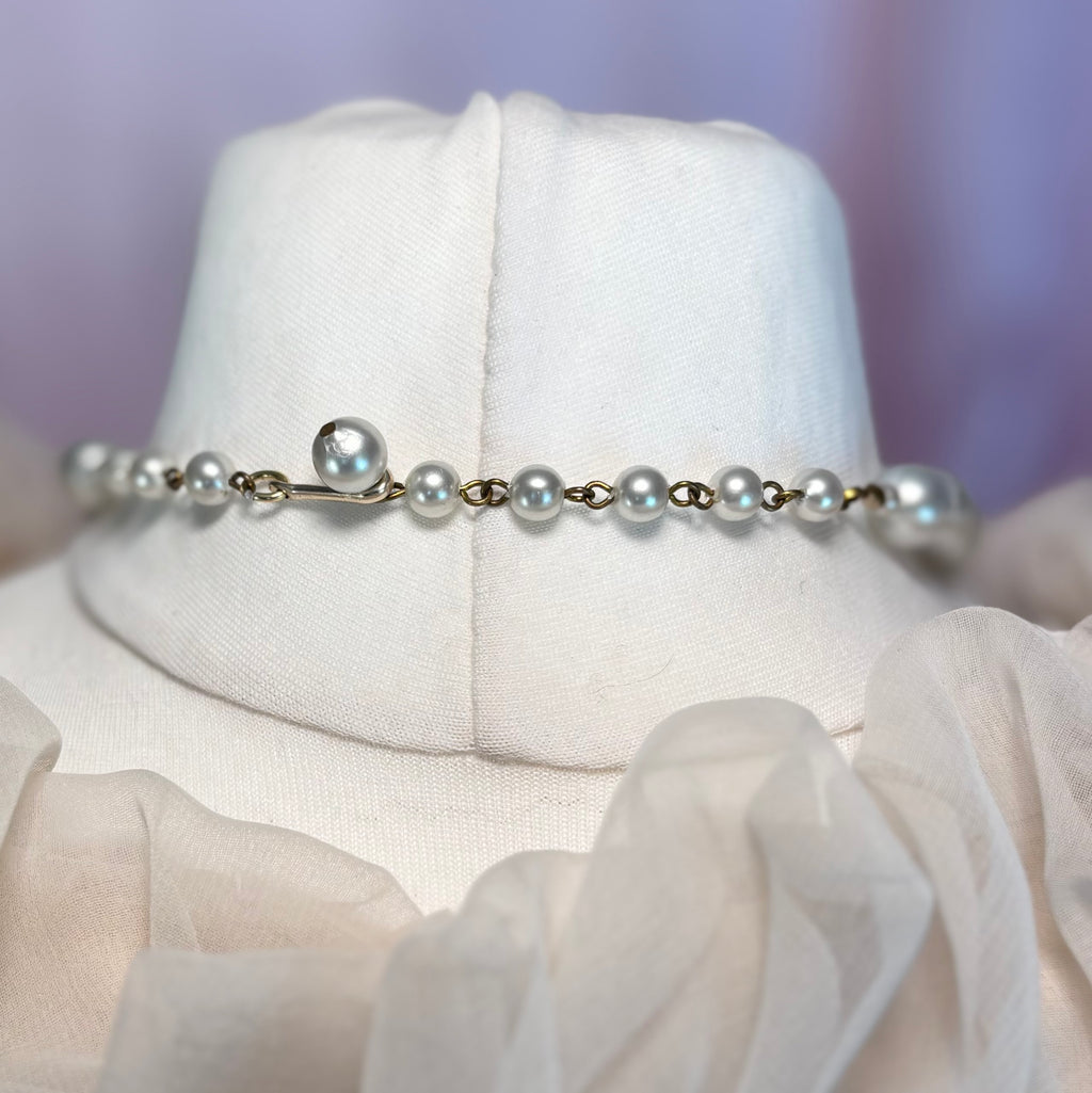 1980s Blue beaded tassel necklace