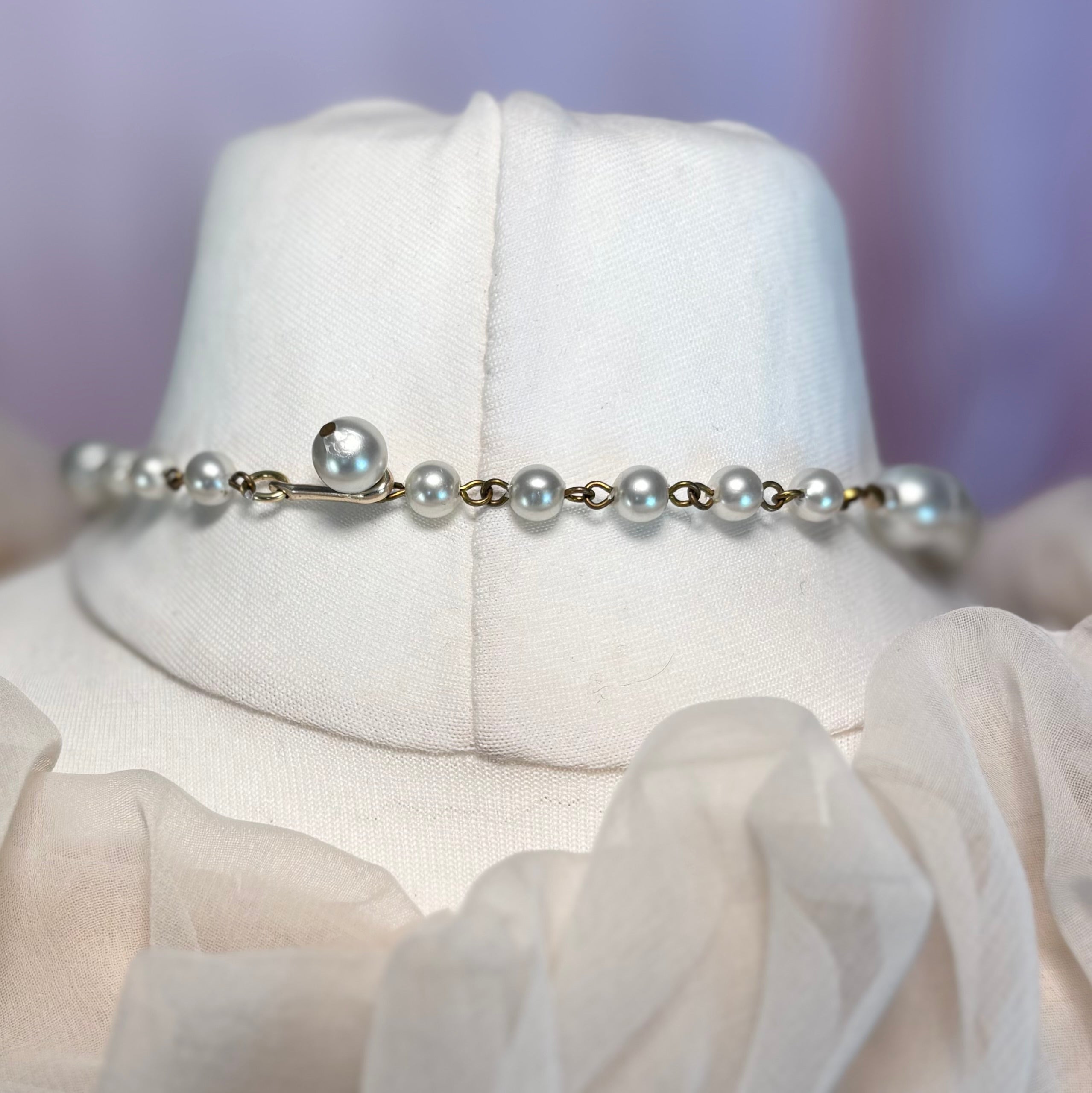 1980s Blue beaded tassel necklace