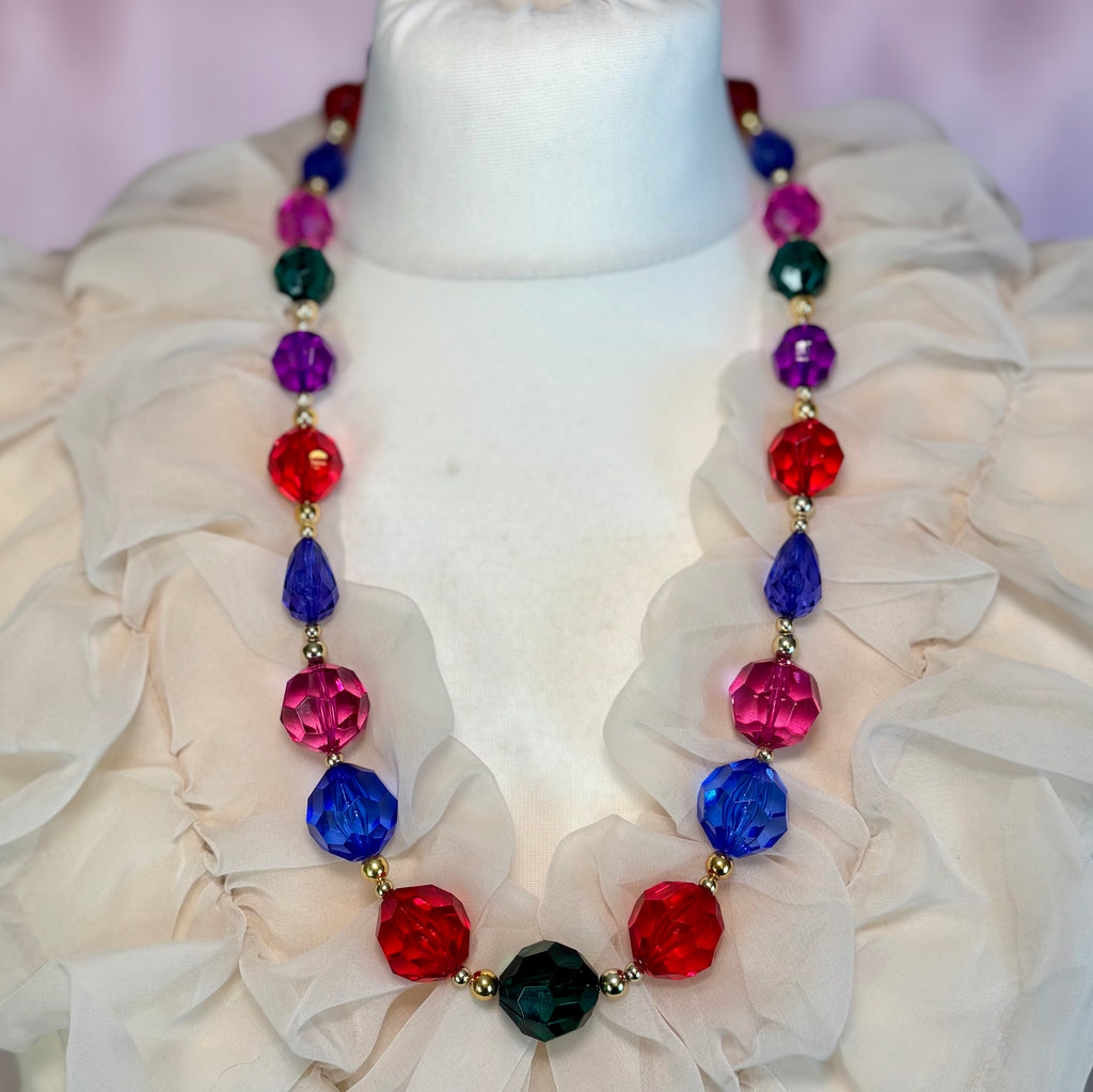 1980s Multicoloured chunky bead necklace