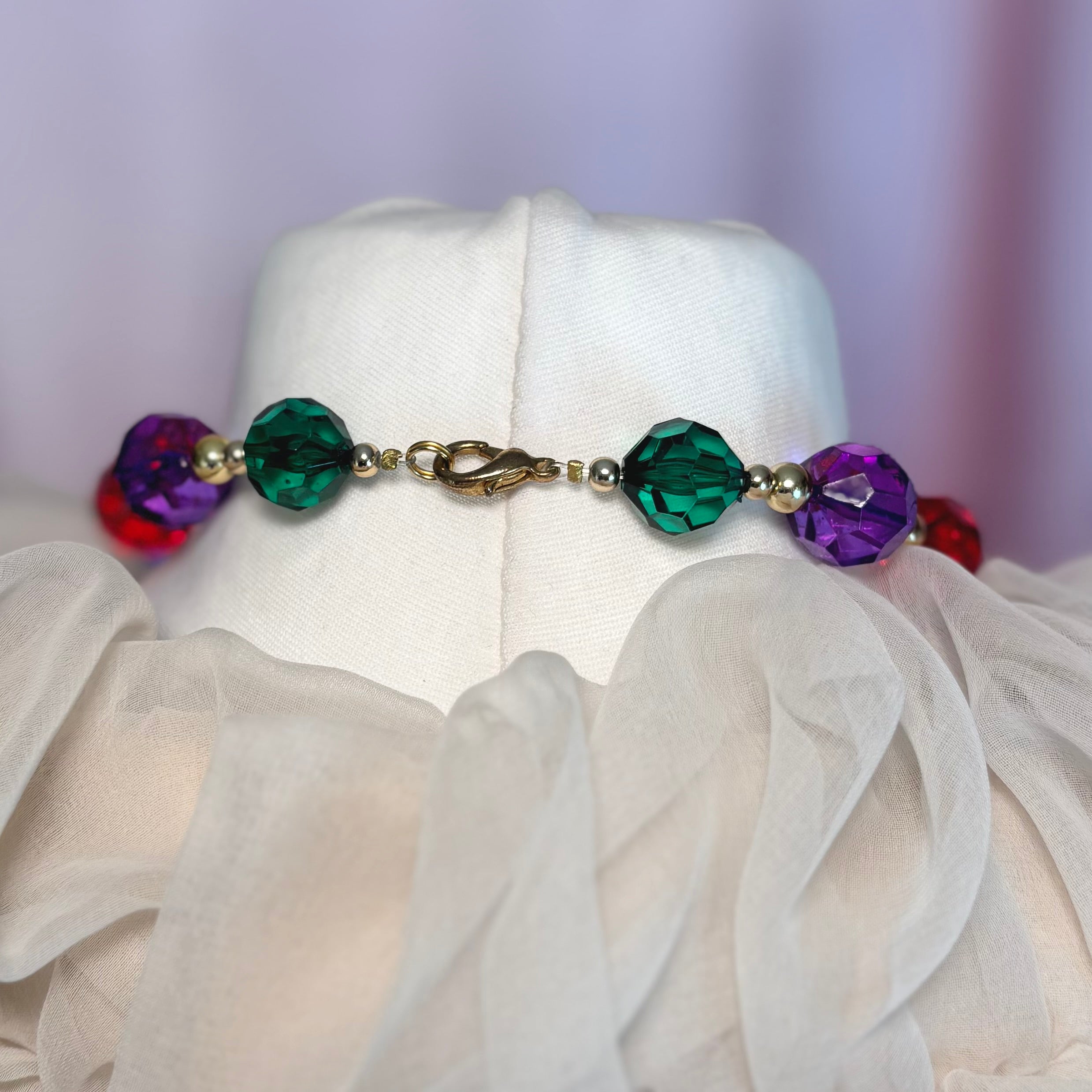 1980s Multicoloured chunky bead necklace