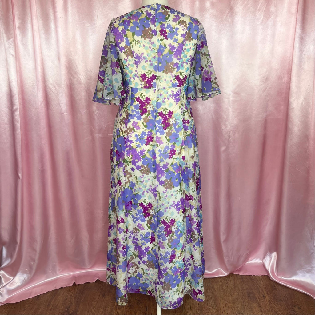 1970s Floral maxi dress, by Carnegie, size 16